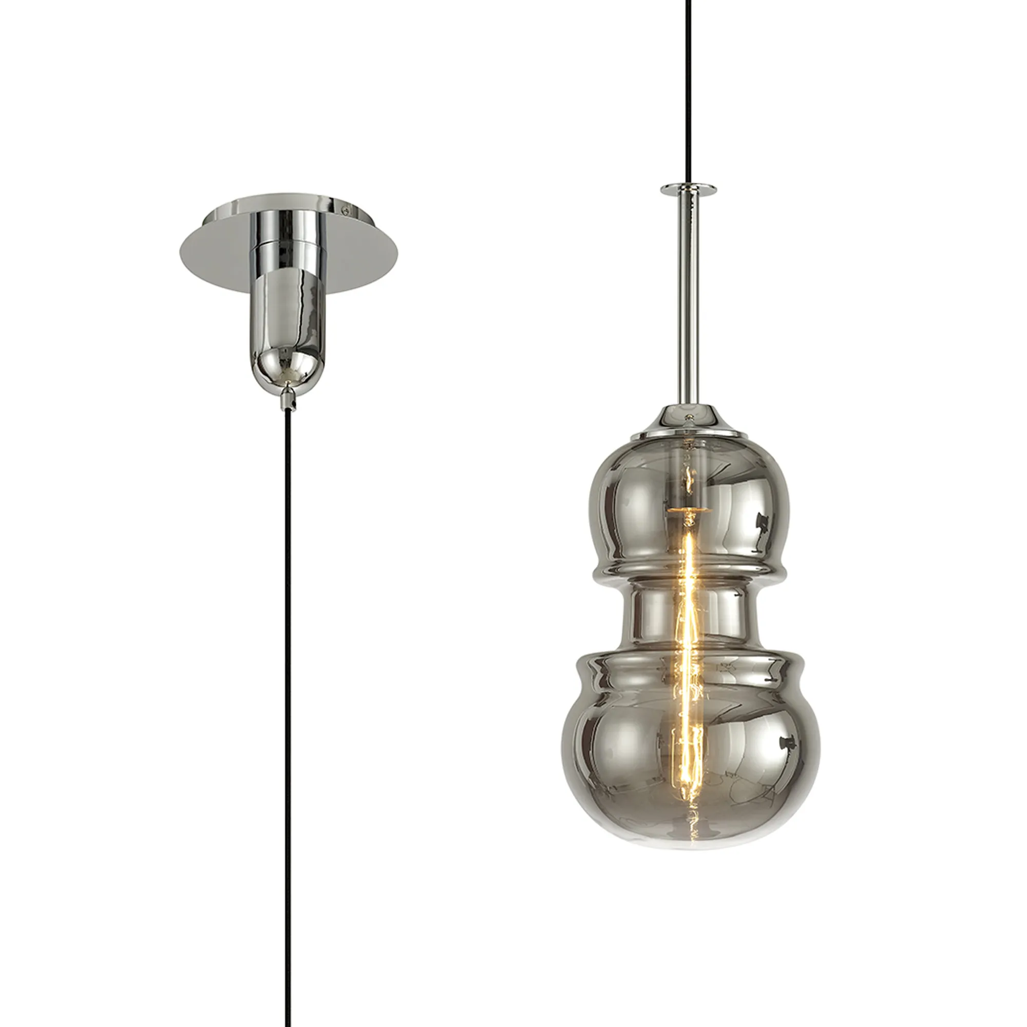 M6694  Sonata Pendant 22cm Round 1 Light Polished Chrome